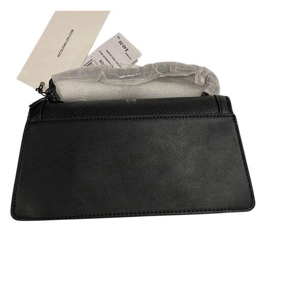 Nicole Miller New York Small Rectangle Matte Black Leather w/Black Hardware‎ NWT - Picture 2 of 4